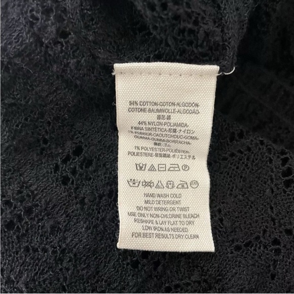 NWT Free People Women’s Black Knit Lace Bell Sleeve Gothic Fairy Mini Dress L - Picture 10 of 10